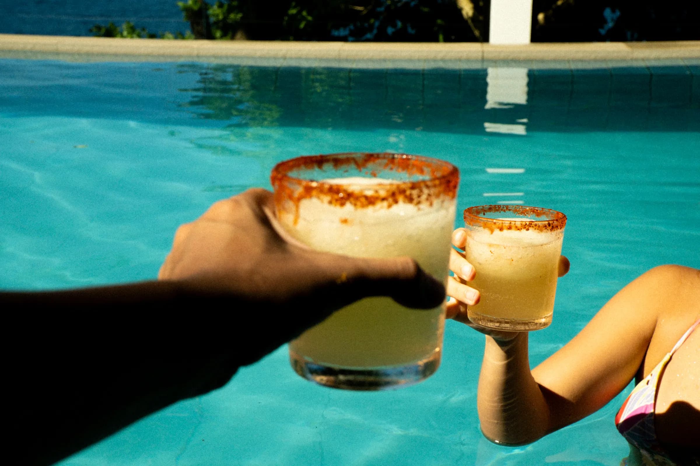 Margaritas in the pool at Txaleta