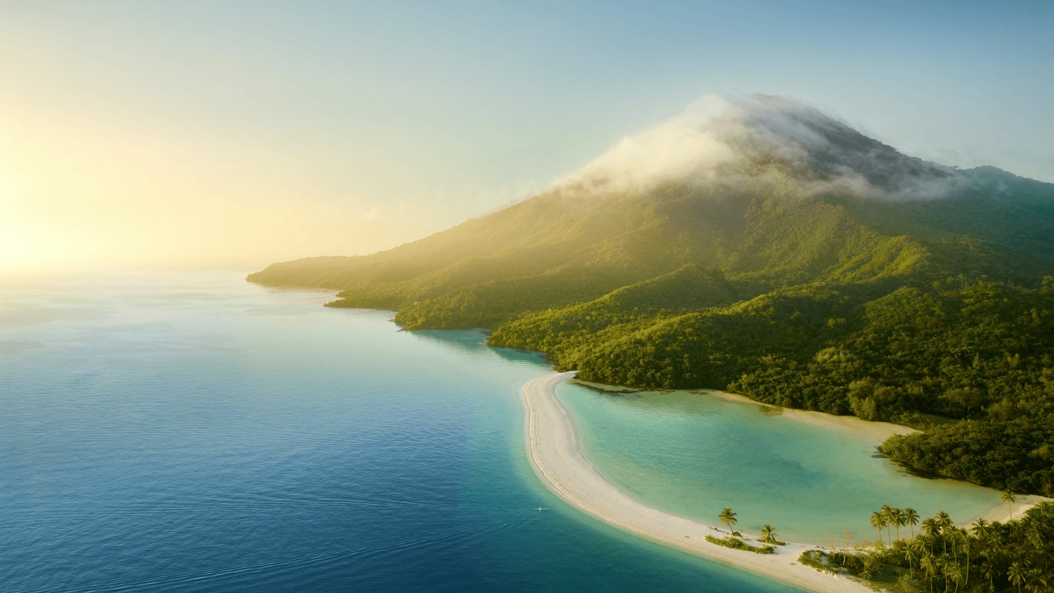 Aerial view of Camiguin Island — how to get to Camiguin from Cebu by a 55-minute flight to Mambajao